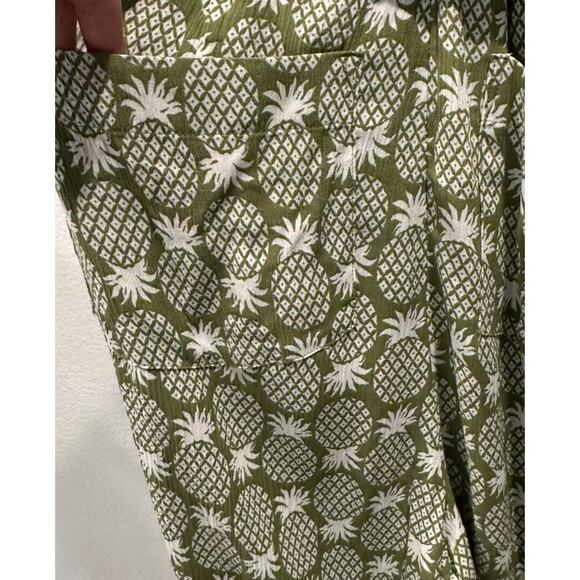 Boden Size 12T Tall Pineapple Print Alice Faux Wrap Romper Jumpsuit Belted Pea - Picture 6 of 7